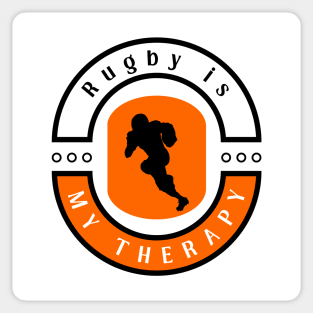 Rugby is my therapy funny motivational design Sticker